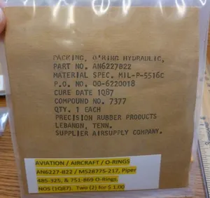 Lot of 2 O-RINGS p/n AN6227-B22 / MS28775-217 / PIPER 485-325 & 751-869
